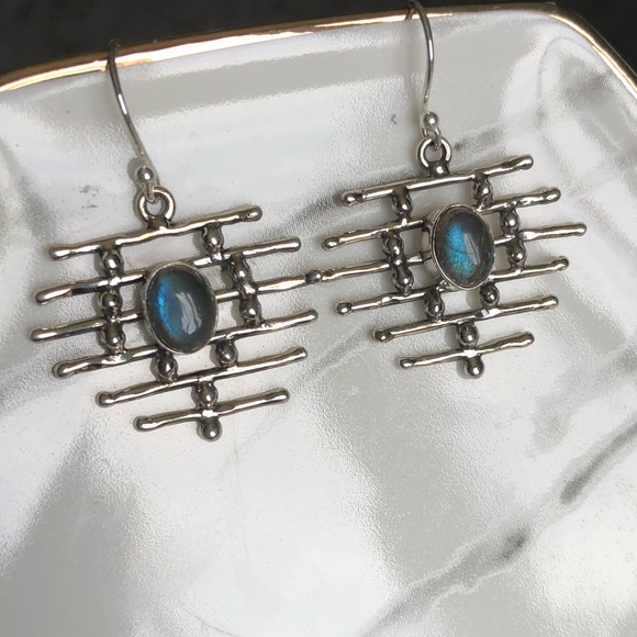 wiredbyjen Jewelry - Labradorite Sterling Silver Earrings